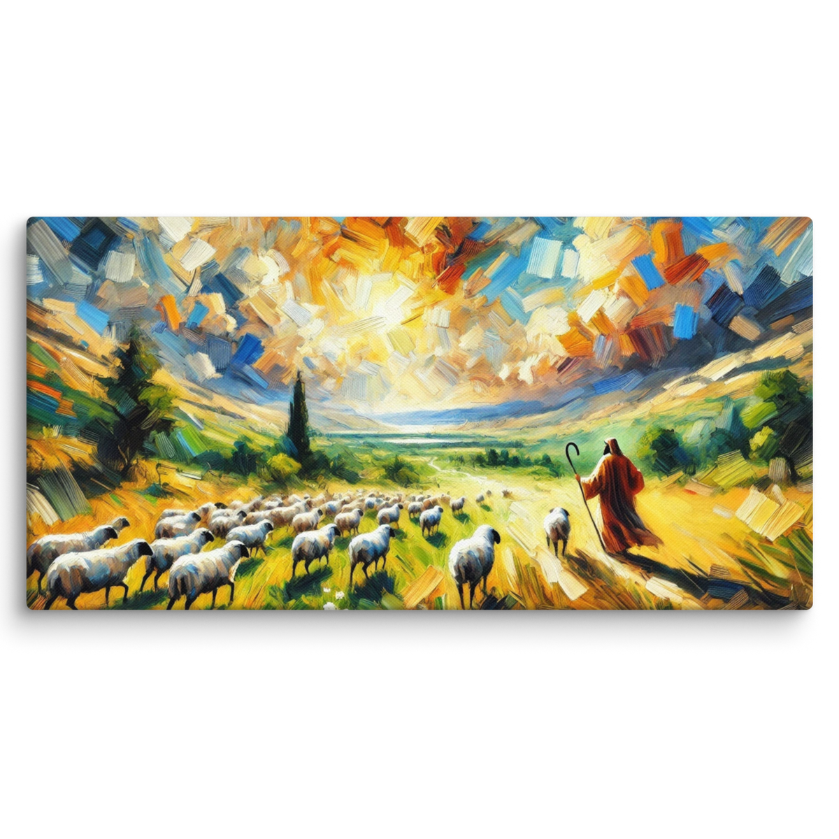 Der Gute Hirte | Psalm 23 | Expressionismus | Leinwand