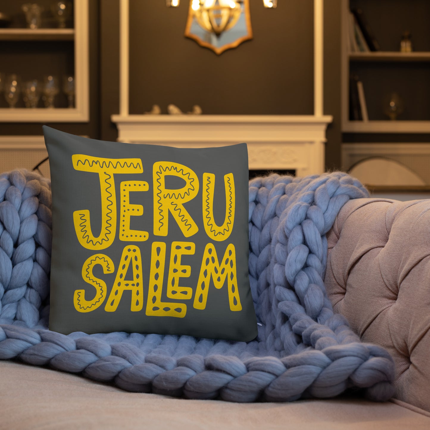 JERUSALEM Premium-Kissen | Kunstvolle Hommage an die Heilige Stadt