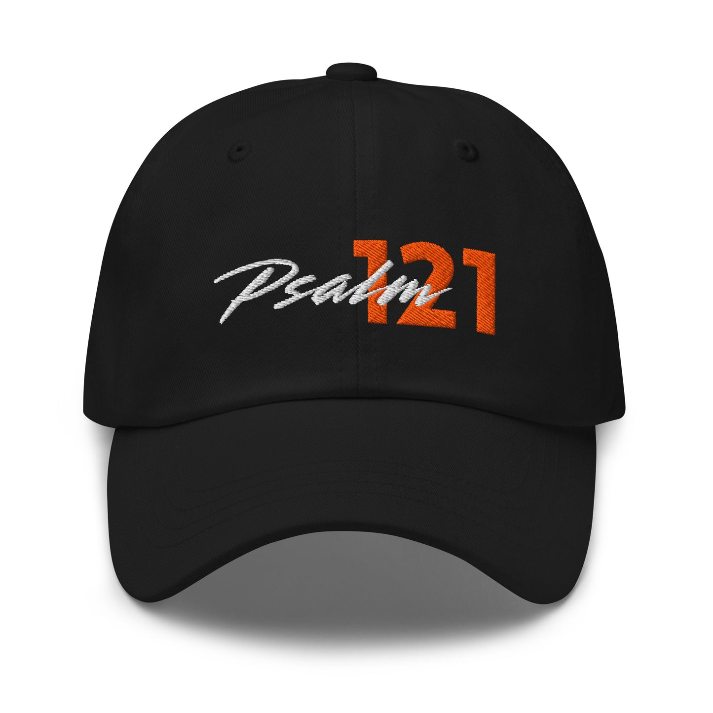 Psalm 121 - bestickte Baseball-Cap | 100% Baumwolle - front - black