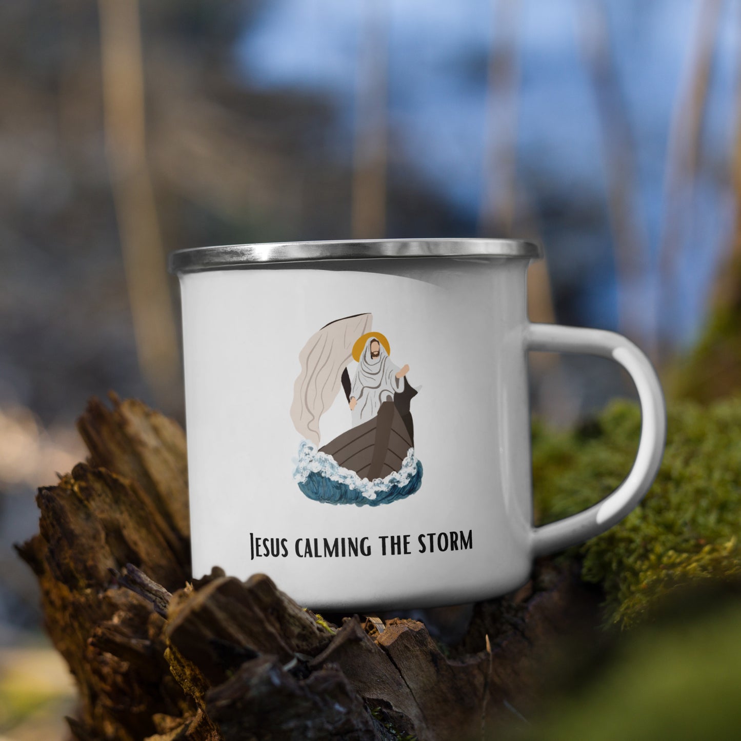 Emaille-Tasse für Kinder | Jesus stillt den Sturm