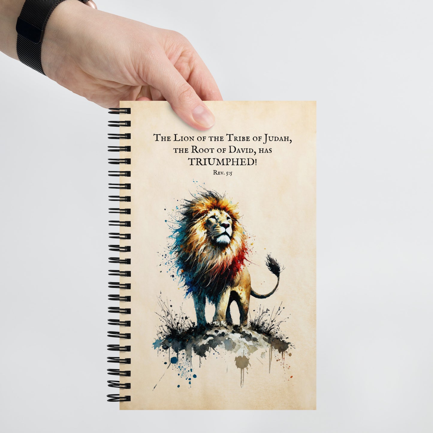 The Lion of Judah has TRIUMPHED | Spiral-Notizblock | Vintage, Aquarell