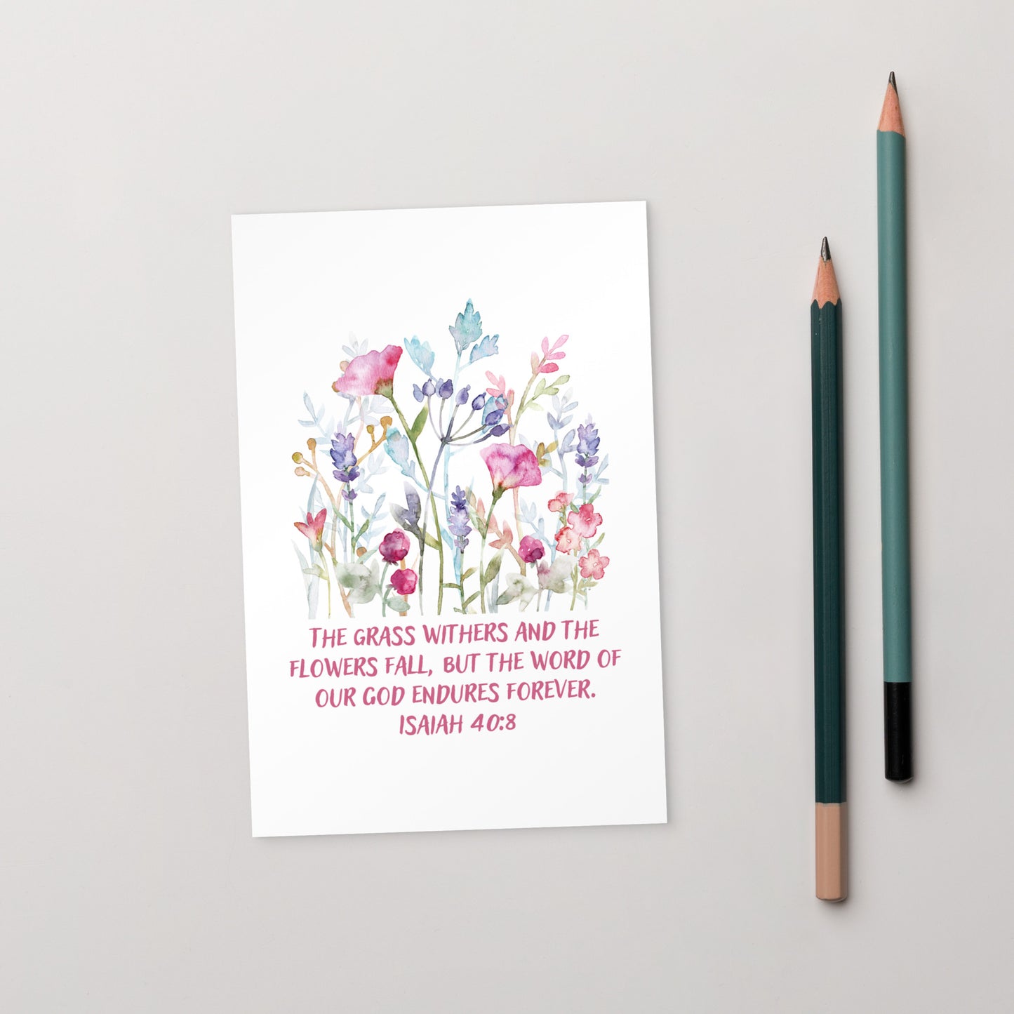 The Grass Withers - Flower Design - Postcard