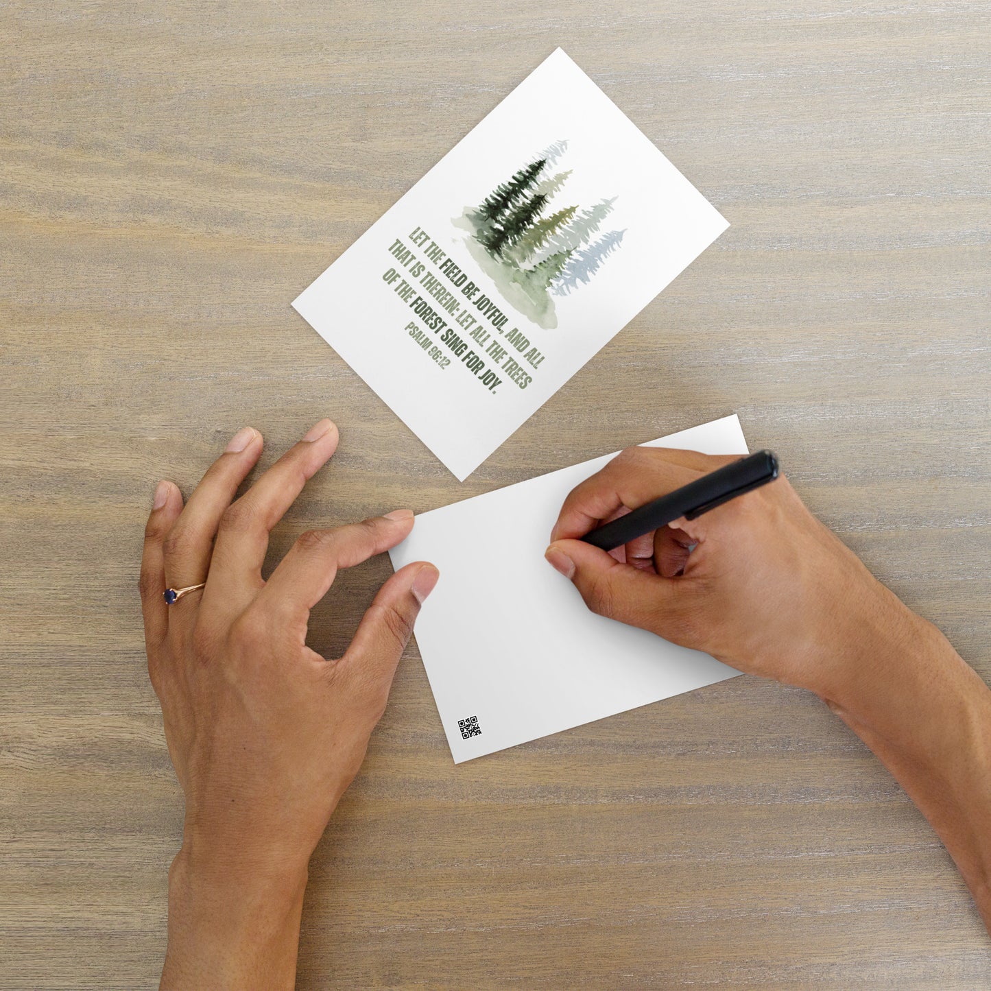 Laissez le champ - dessin de la forêt - carte postale