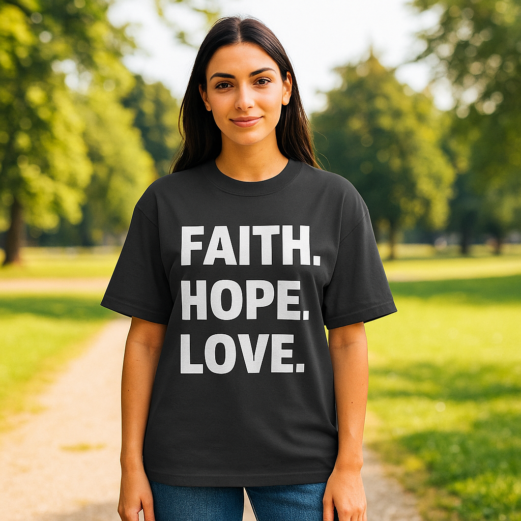 FAITH. HOPE. LOVE. – Oversized Statement T-Shirt
