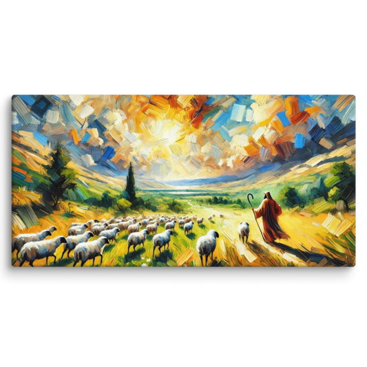 Der Gute Hirte | Psalm 23 | Expressionismus | Leinwand