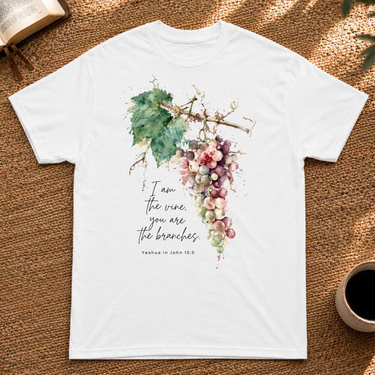 I Am the Vine – Women's T-Shirt with Grapevine Motif