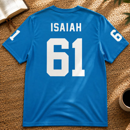 ISAIAH 61  – American Football Jersey Style T-Shirt – Unisex