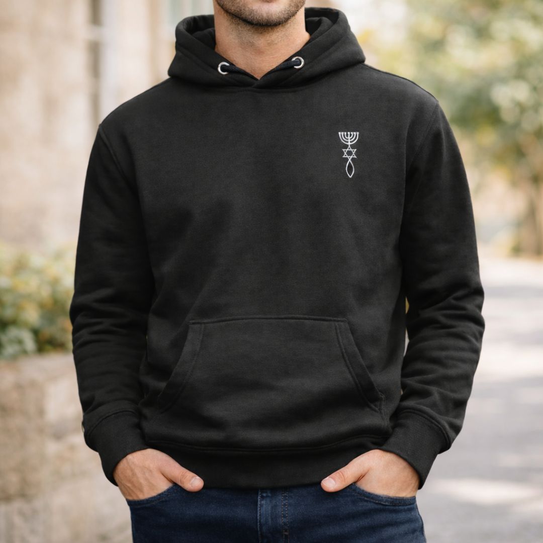 Messianisches Siegel von Jerusalem – gestickt – Unisex-Hoodie