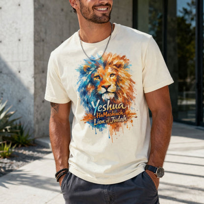 Yeshua HaMashiach – Lion of Judah Unisex Premium T-Shirt