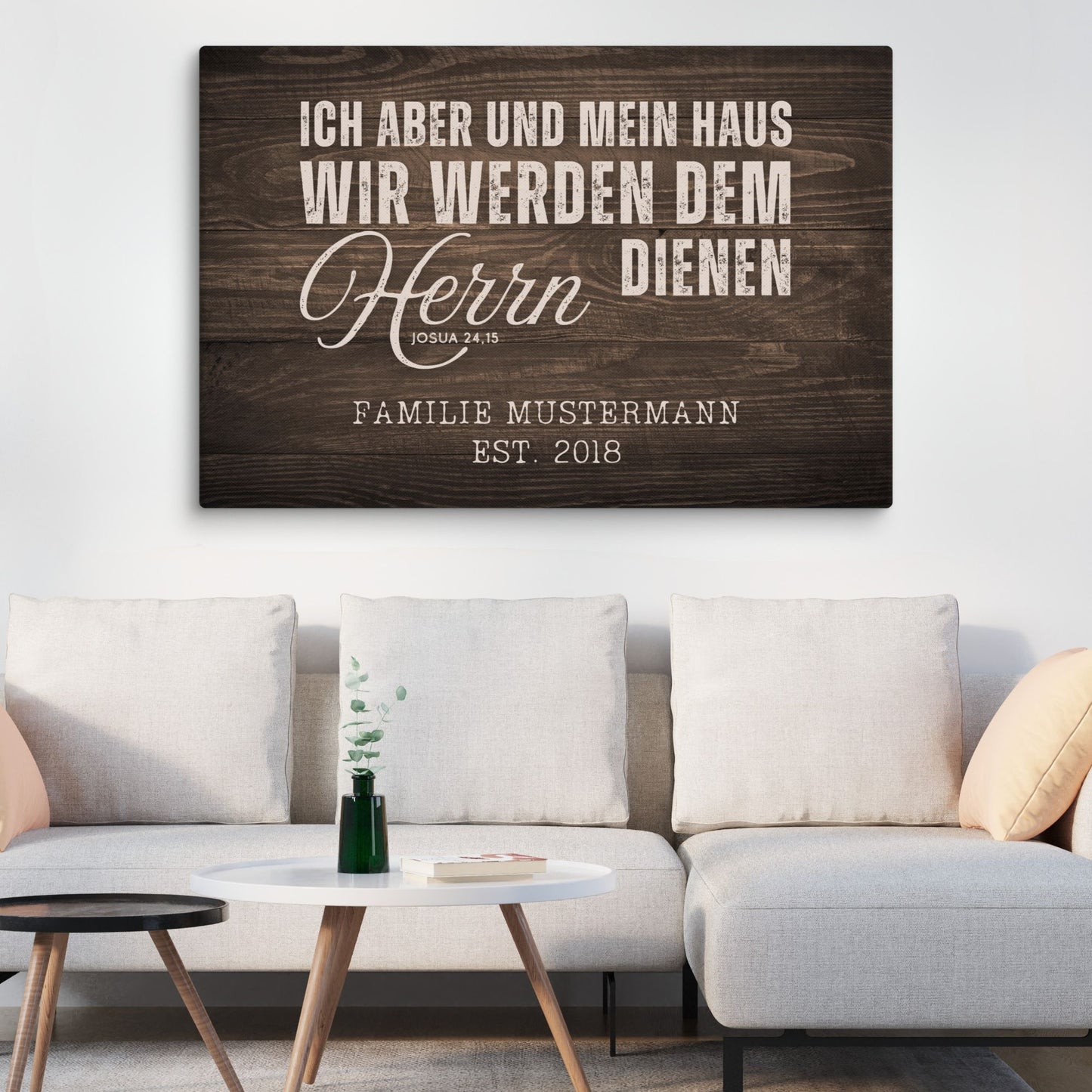 “Ich aber und mein Haus” Personalized Canvas – Joshua 24:15