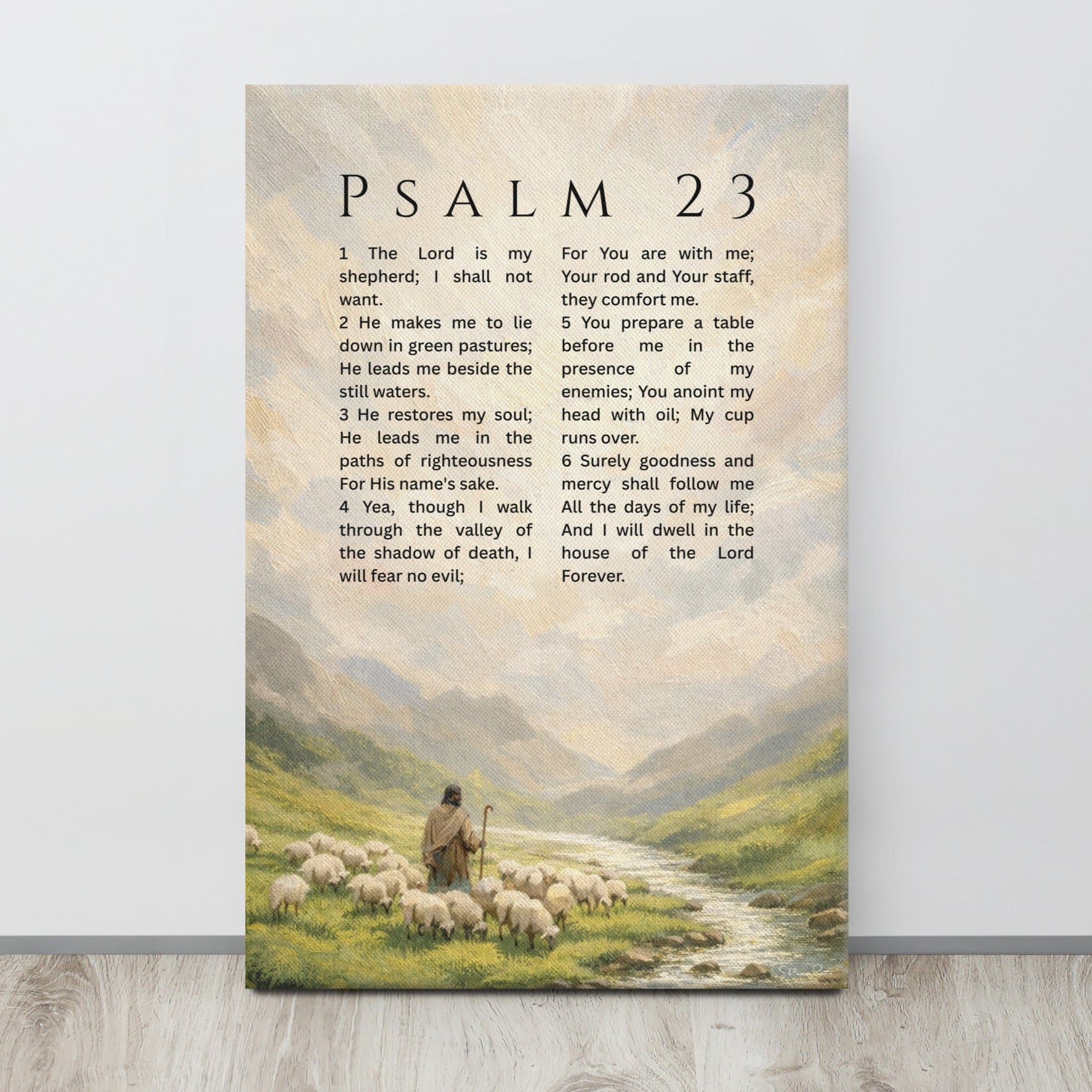 Psalm 23 – Canvas Print – "The Lord is my Shepherd"