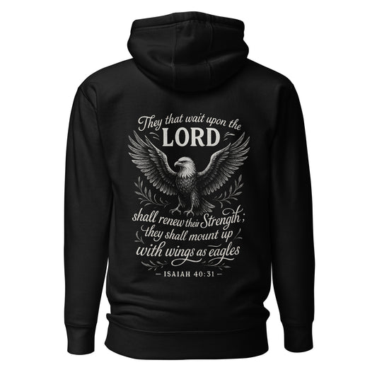 Wings as Eagles – Isaiah 40:31 – Unisex-Hoodie (back print)