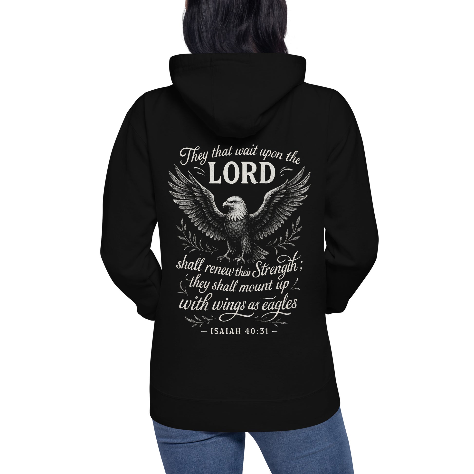 Wings as Eagles – Isaiah 40:31 – Unisex-Hoodie (back print)