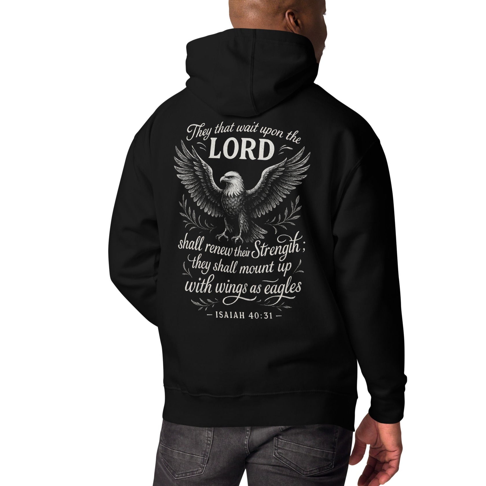 Wings as Eagles – Isaiah 40:31 – Unisex-Hoodie (back print)