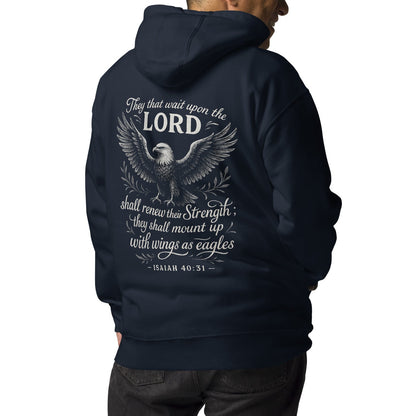 Wings as Eagles – Isaiah 40:31 – Unisex-Hoodie (back print)