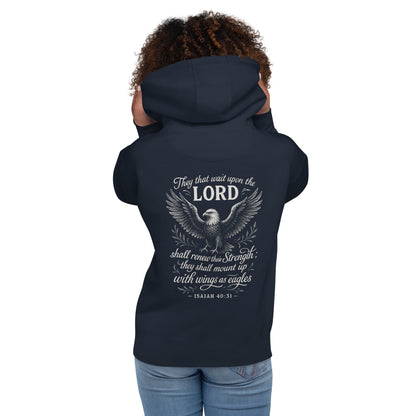 Wings as Eagles – Isaiah 40:31 – Unisex-Hoodie (back print)