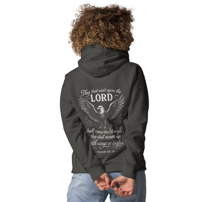Wings as Eagles – Isaiah 40:31 – Unisex-Hoodie (back print)