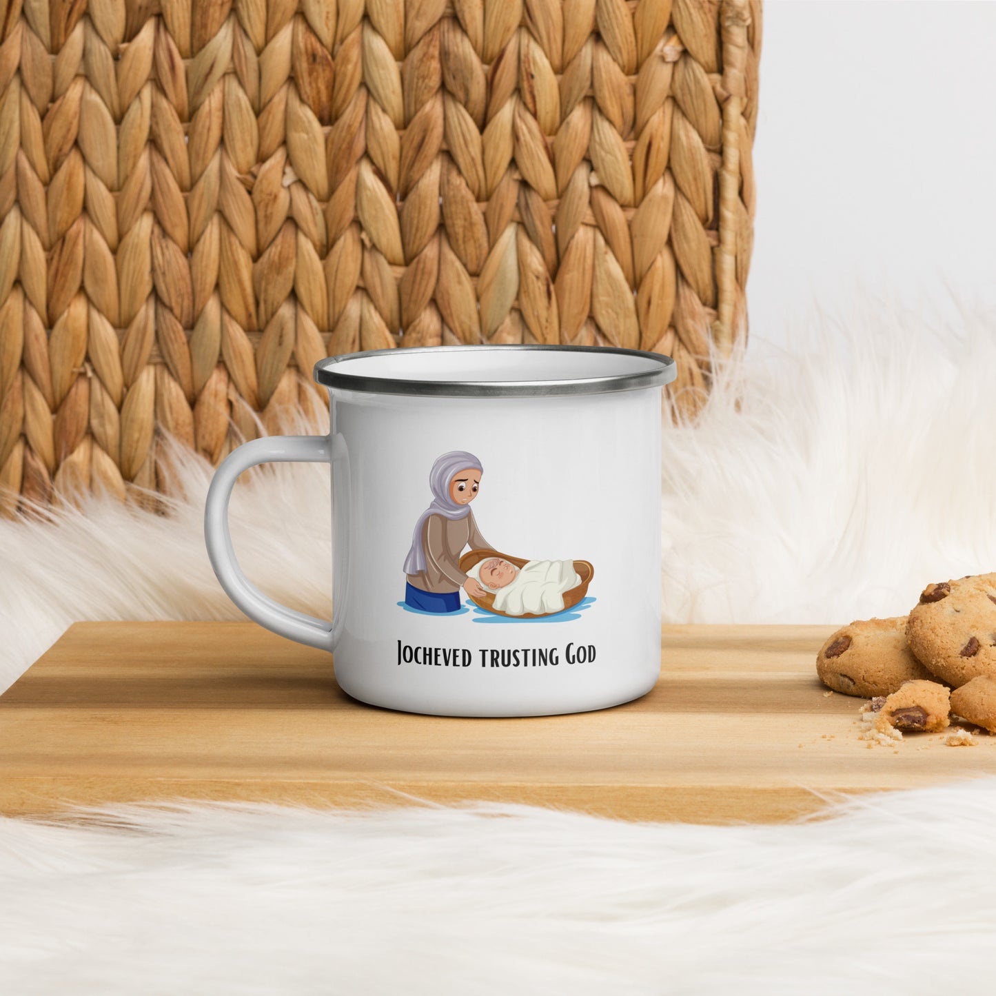 Enamel mug for children - "Jocheved in God's trust" | Biblical motif | 12oz/350ml