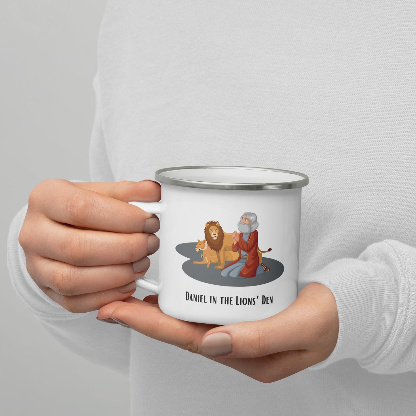 Enamel Mug for Children - "Daniel in the Lion's Den" | Biblical Motif | 12oz/350ml