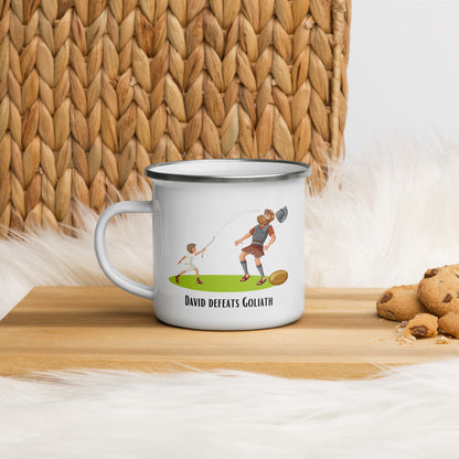 Enamel Mug for Children - "David and Goliath" | Biblical Motif | 12oz/350ml