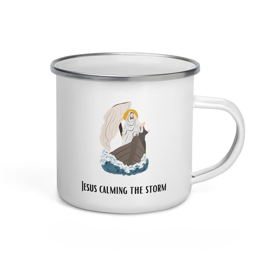 Enamel Mug for Children - "Jesus Calms the Storm" | Biblical Motif | 12oz/350ml