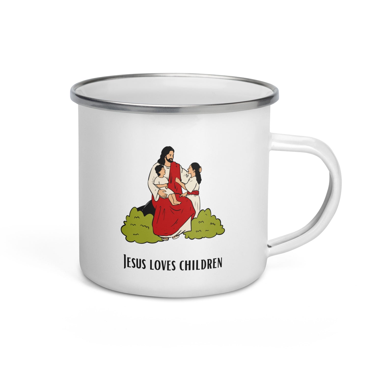 Enamel Mug for Children - "Jesus Loves Children" | Biblical Motif | 12oz/350ml