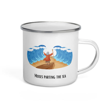 Enamel Mug for Children - "Moses Parting the Sea" | Biblical Motif | 12oz/350ml