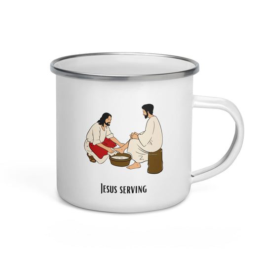 Enamel Mug for Children - Jesus Washes Disciples' Feet | Biblical Motifs | 12oz/350ml