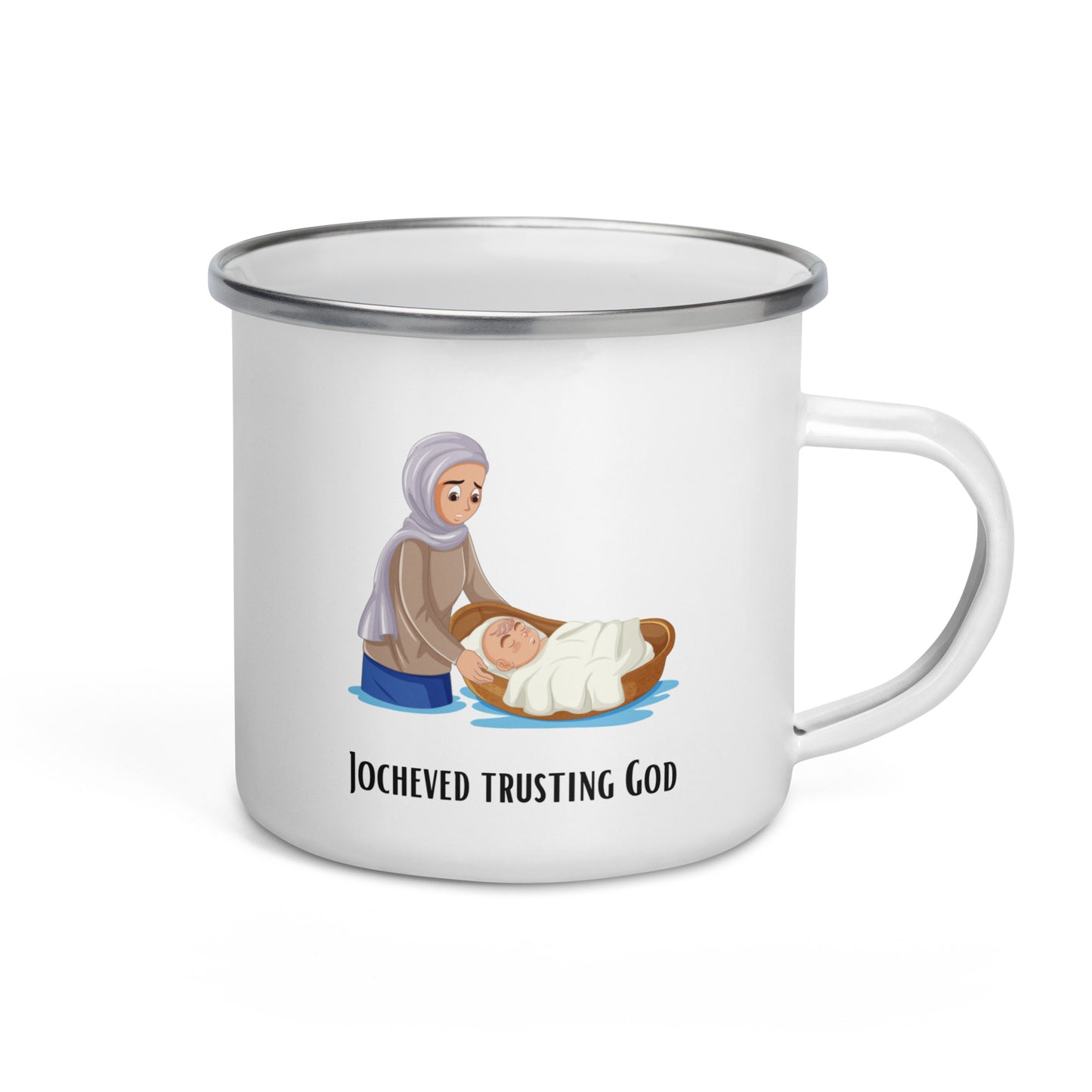 Enamel mug for children - "Jocheved in God's trust" | Biblical motif | 12oz/350ml