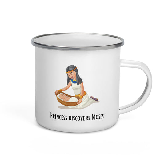 Enamel Mug for Children - "Princess Discovers Moses" | Biblical Motif | 12oz/350ml