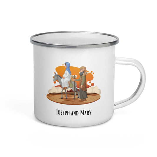 Enamel Mug for Children - "Joseph and Mary" | Biblical Motif | 12oz/350ml