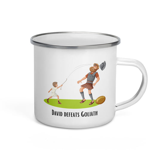 Enamel Mug for Children - "David and Goliath" | Biblical Motif | 12oz/350ml