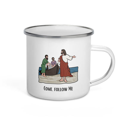 Bedruckte Emaille-Tasse für Kinder | Komm, folge mir nach - ich werde euch zu Menschenfischern machen