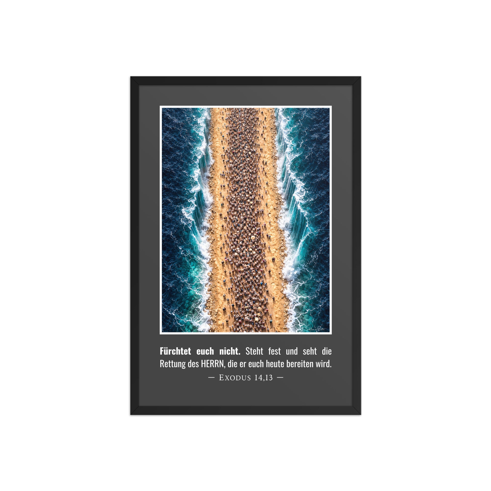 Exodus 14:13 – Framed art print “Do not be afraid” – SHLOMO PRINTS