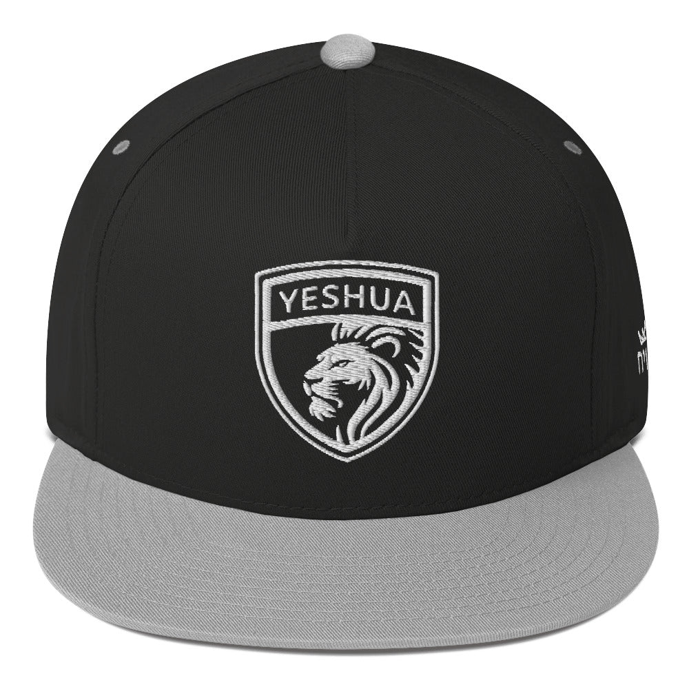 Yeshua Shield - Embroidered Lion Design - Flat Bill Cap