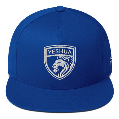 Yeshua Shield - Embroidered Lion Design - Flat Bill Cap