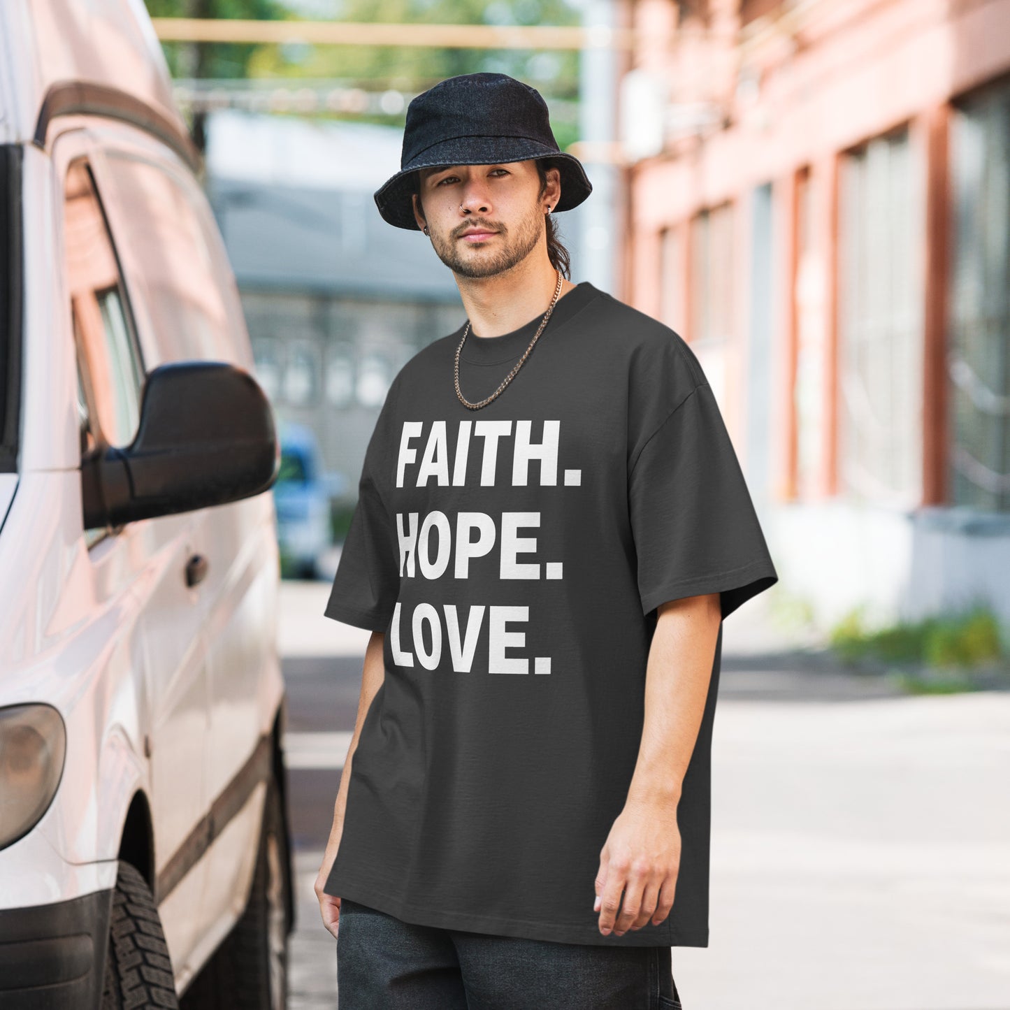 FAITH. HOPE. LOVE. – Oversized Statement T-Shirt