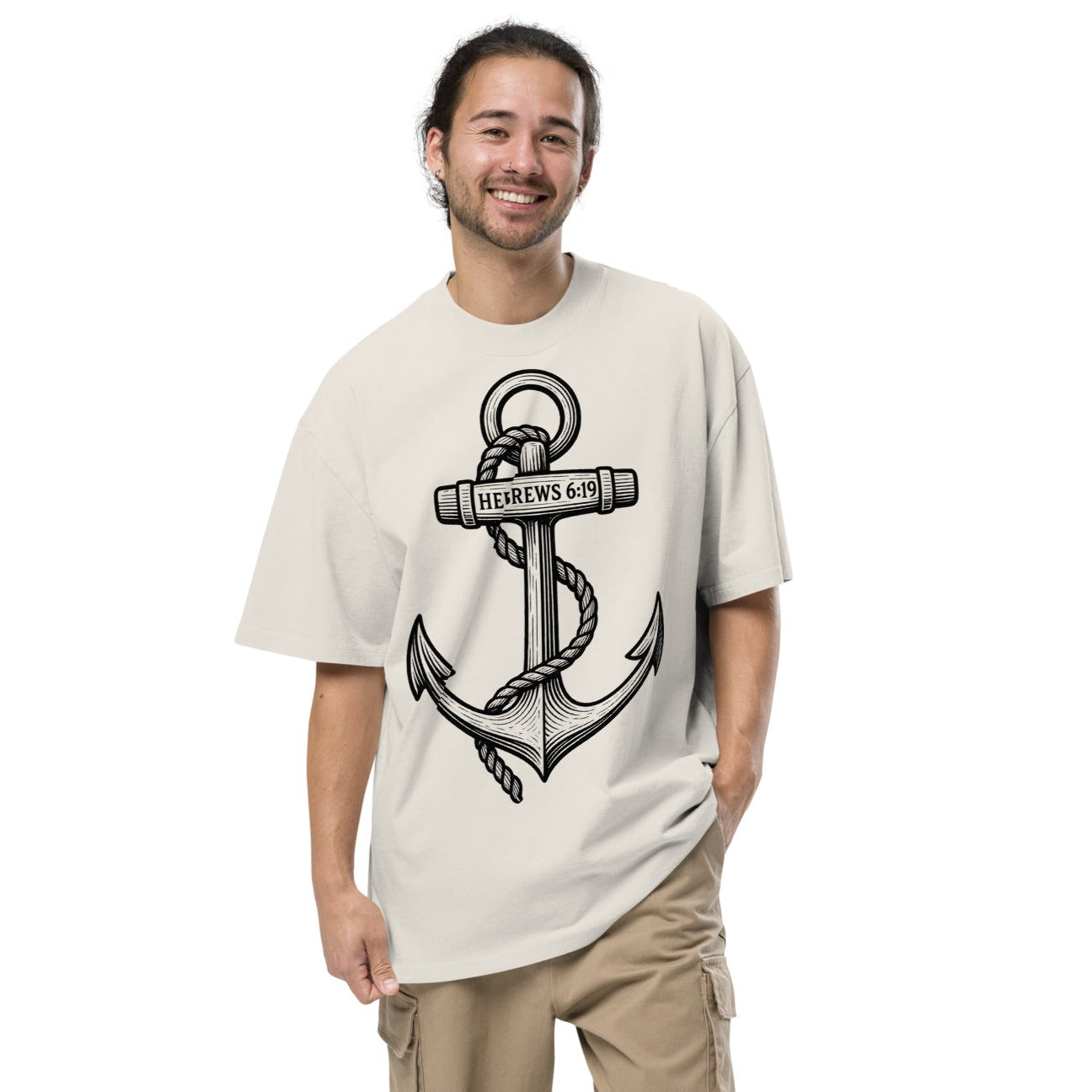 Anchor Hebrews 6:19 - Oversized Herren-T-Shirt Streetwear