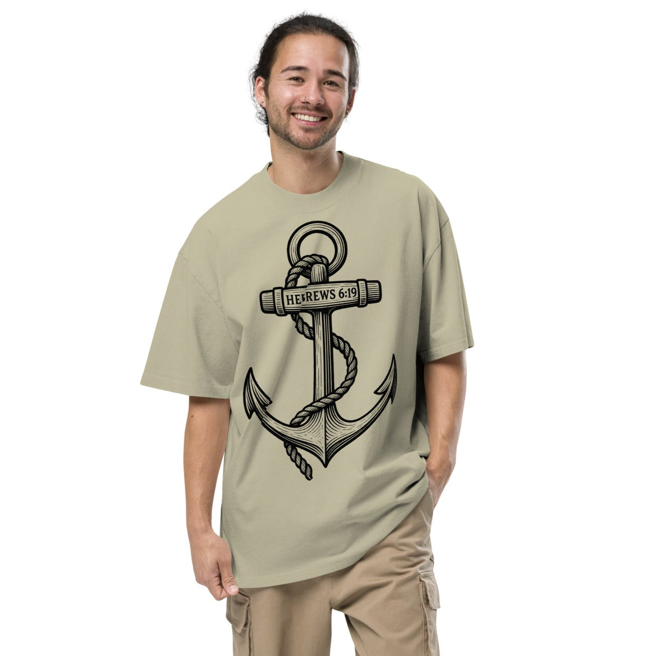 Anchor Hebrews 6:19 - Oversized Herren-T-Shirt Streetwear