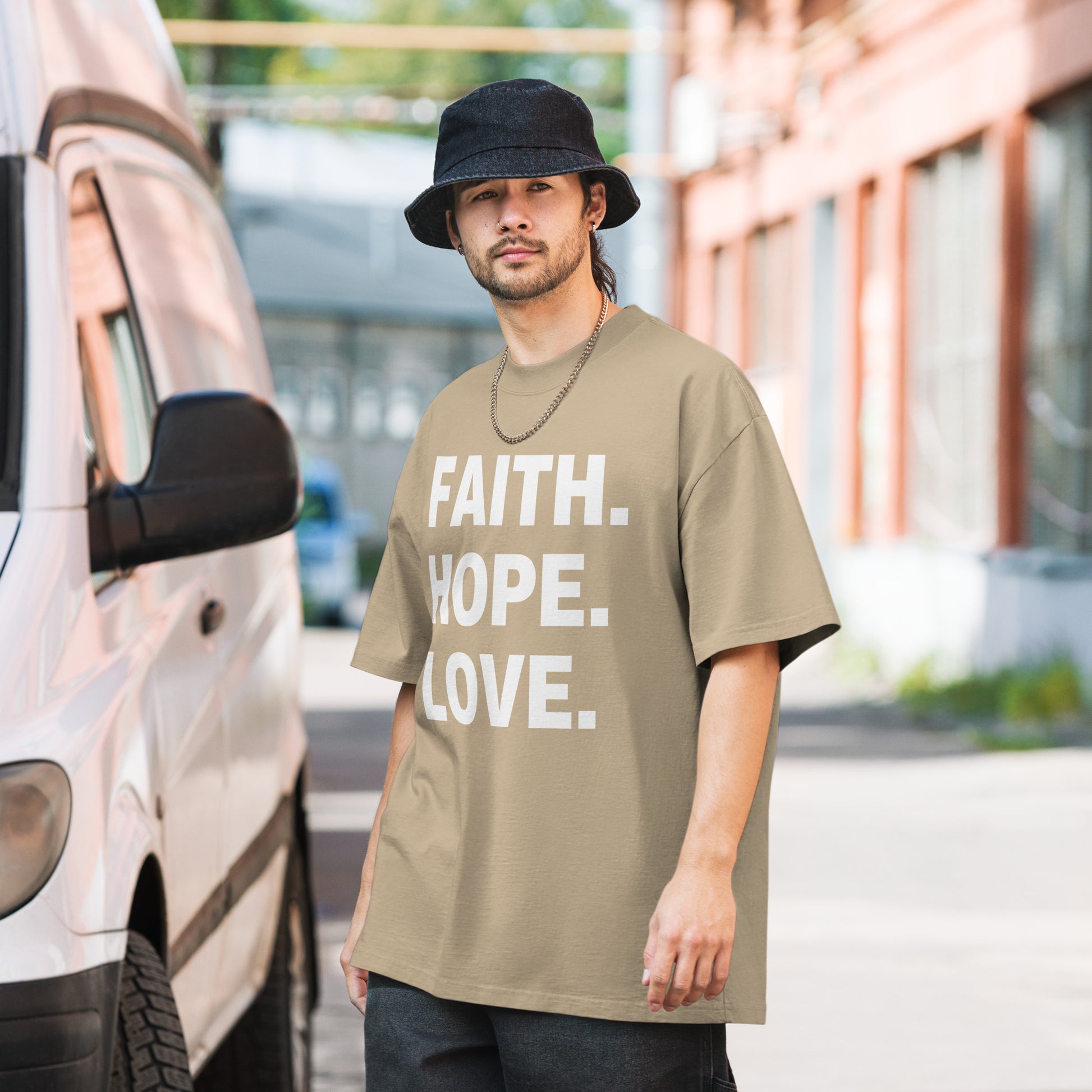 FAITH. HOPE. LOVE. – Oversized Statement T-Shirt