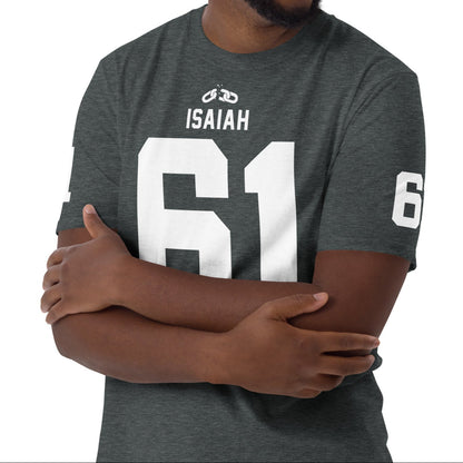 ISAIAH 61  – American Football Jersey Style T-Shirt – Unisex