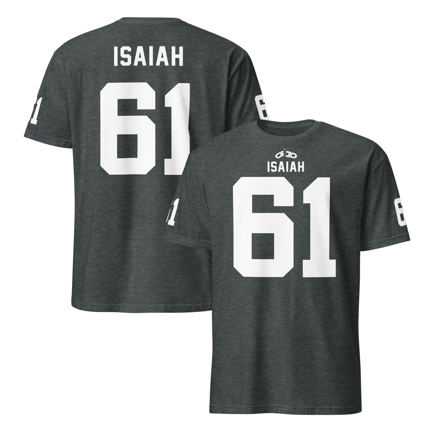 ISAIAH 61  – American Football Jersey Style T-Shirt – Unisex