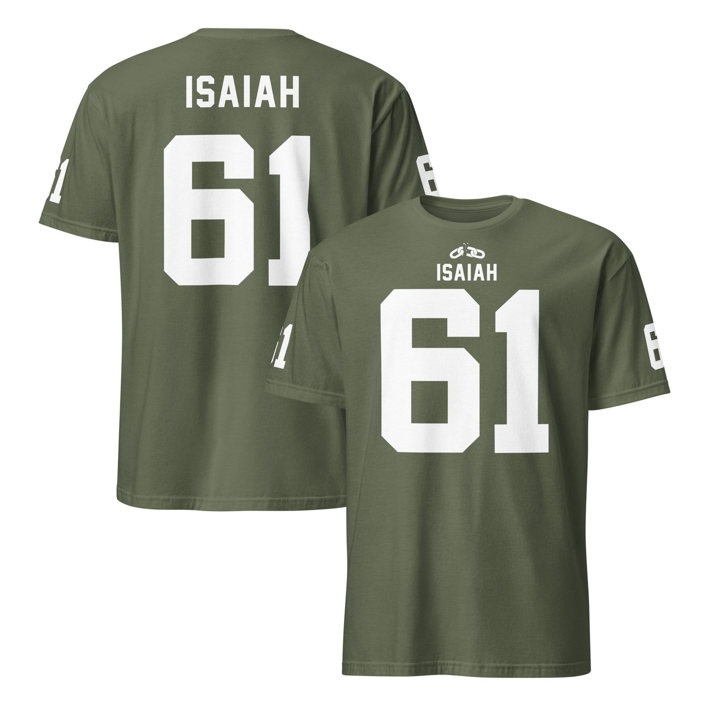 ISAIAH 61  – American Football Jersey Style T-Shirt – Unisex