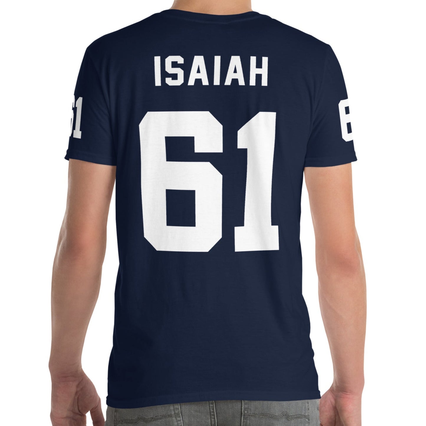 ISAIAH 61  – American Football Jersey Style T-Shirt – Unisex
