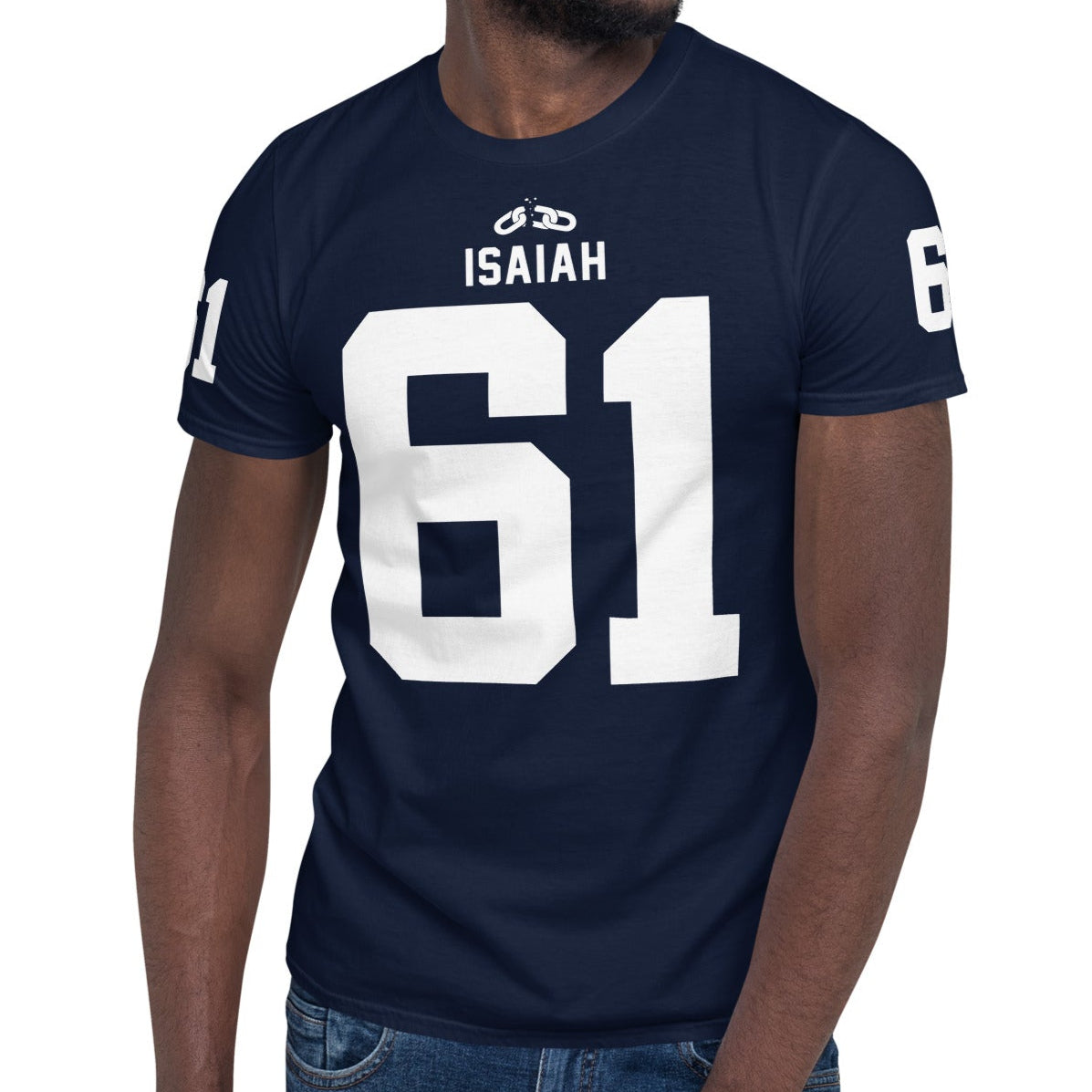 ISAIAH 61  – American Football Jersey Style T-Shirt – Unisex