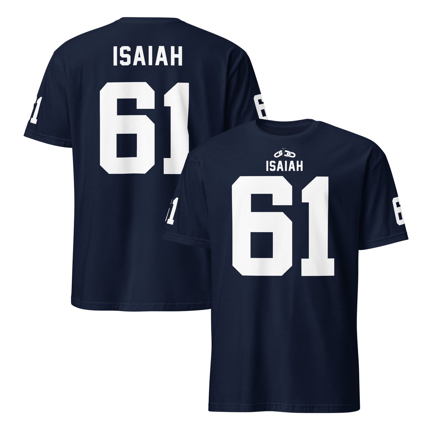 ISAIAH 61  – American Football Jersey Style T-Shirt – Unisex
