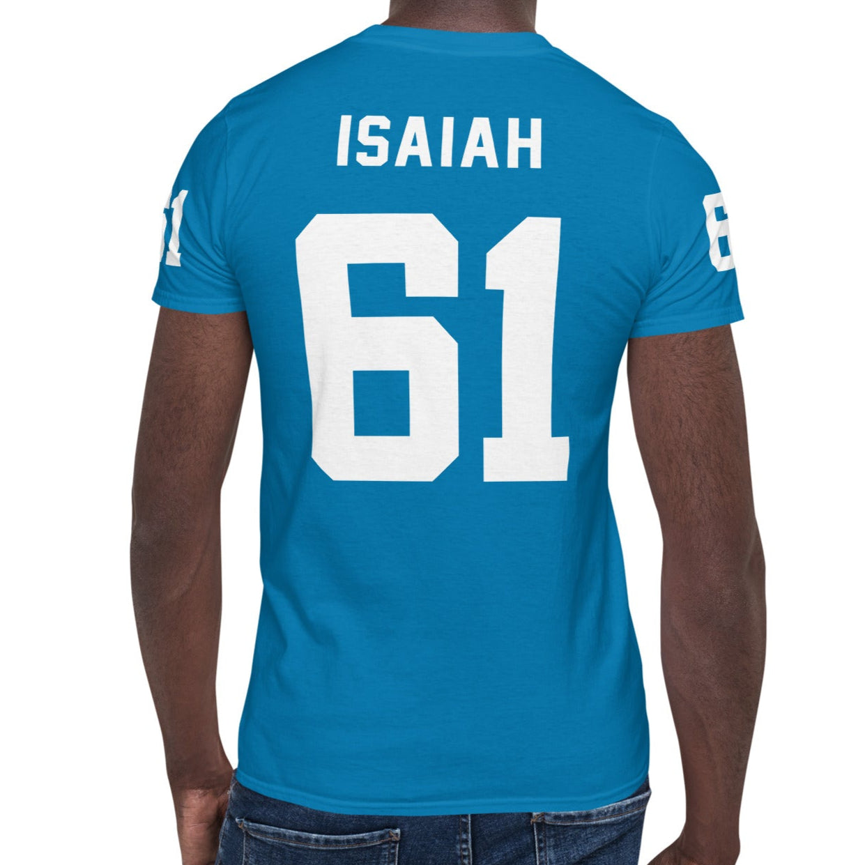 ISAIAH 61  – American Football Jersey Style T-Shirt – Unisex