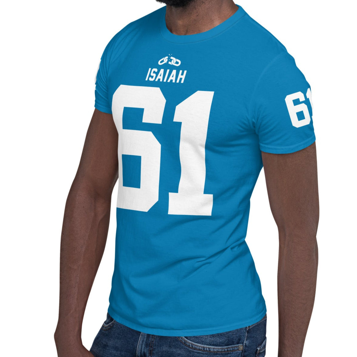 ISAIAH 61  – American Football Jersey Style T-Shirt – Unisex