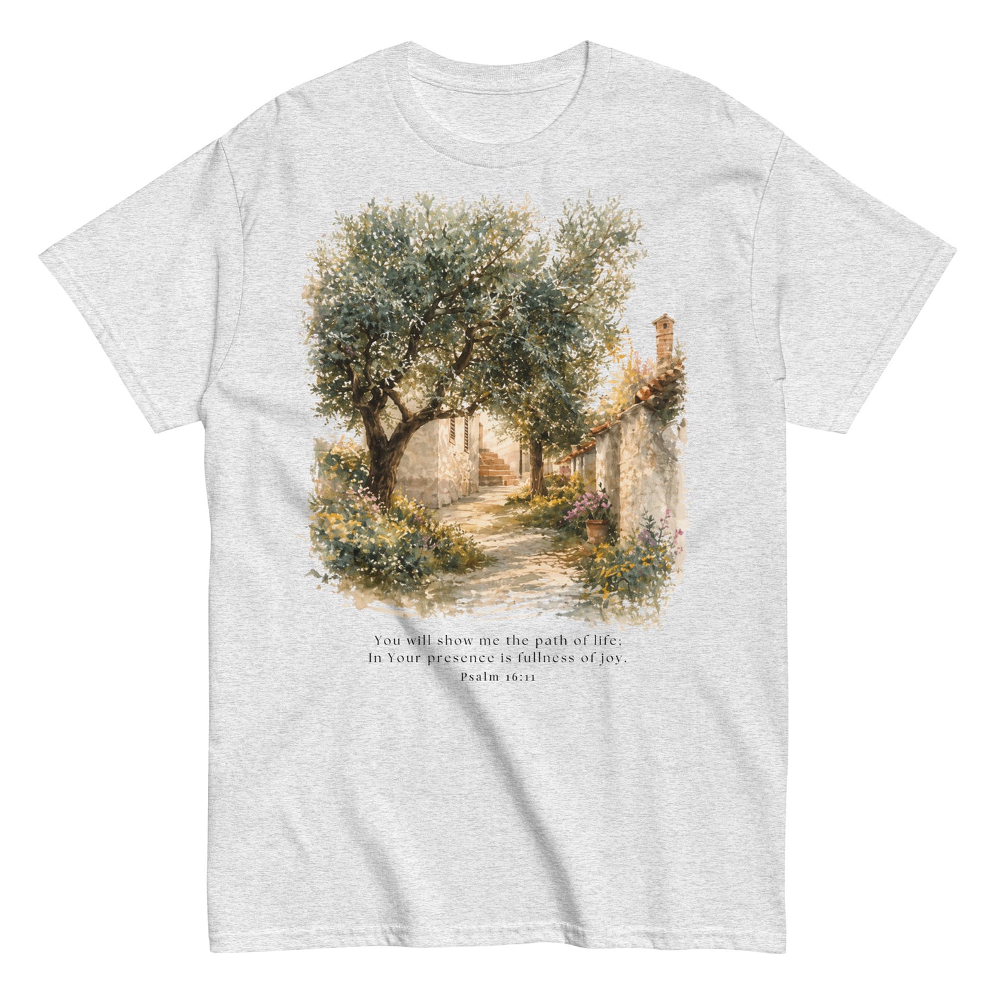 Path of Life - Mediterranean Women's T-Shirt - Bible Verse from Psalm 16:11