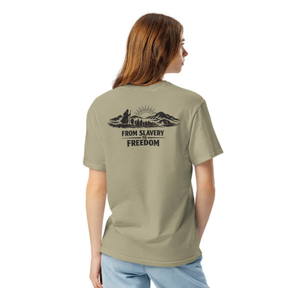 From Slavery to Freedom - Backprint - Heavyweight Unisex T-Shirt